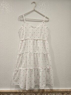 Sim & Sam Girls tiered White Red Blue dress